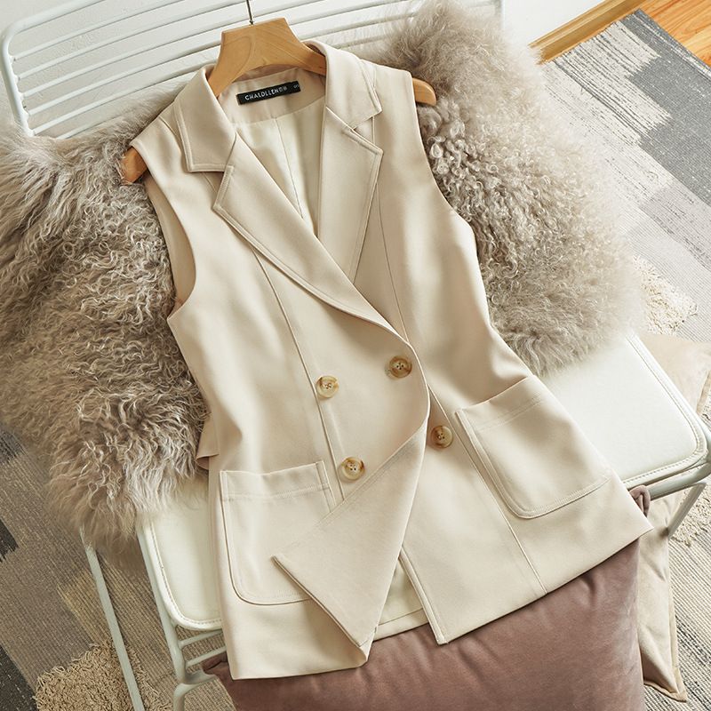 Women's Clothing Fashionable and stylish suit vest for women, spring and autumn outerwear, trendy design, niche and versatile fashion_ecoleips.com
