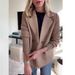 2025 Spring INS Women's Suit Collar Casual Top Woolen Coat Thick_ecoleips.com