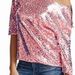 New Style Deep V Neck One Shoulder Short Sleeve Loose Casual Sequined Shirt Dress Women's Summer Clothing_ecoleips.com