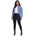 Women's Clothing Denim Jacket Fashion Ripped Tops Washed And Cut Denim Jacket_ecoleips.com