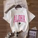 Women's Casual Round Neck Short Sleeve T-Shirt Multi-Color American Style Simple Fashionable Sports Top Solid Printed Loose Fit_ecoleips.com