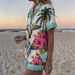 Women's Resort Style Printed Collared Shirt And Shorts Set Short Sleeve Summer Outfit_ecoleips.com