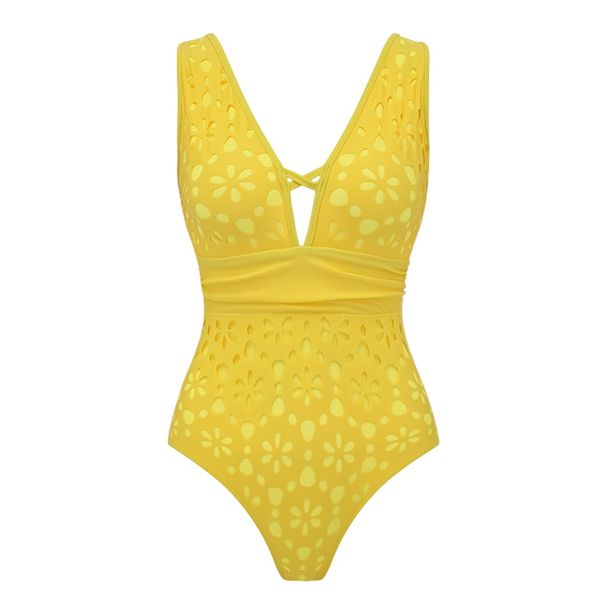 Women's Clothing American Style Fluorescent Hollow Out High End Swimsuit Set Hot Selling Item_ecoleips.com