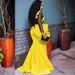 Verve 2025 Plus Size Women's Floral Edge Mesh Sheer Ruffle Dress Gown_ecoleips.com