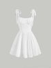 Pure Desire Style Women's Dress, Slim Fit, White, Suspenders, Daily Commute_ecoleips.com