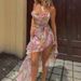 Sexy Lace Strapless Floral Print Dress Irregular Off-Shoulder Spring/Summer New 2025 European And American Cross Border Women's Clothing_ecoleips.com