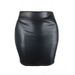 2025 S-3XL Women's Base Matte Leather PU Short Small Bodycon Skirt_ecoleips.com
