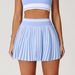 Women's High Waist Pleated Mini Skirt Color Block A-Line Fitness Sports Anti Exposure Tennis Skirt For Summer 5062_ecoleips.com
