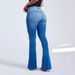 Women's Clothing High Waist Slim Elastic Flared Jeans Ladies Trousers_ecoleips.com