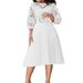 D254 Summer Plus Size Lace Crochet Sexy Hollow Pleated European And American Dress Cross-border Gown_ecoleips.com