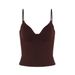 Women's Slim Fit Camisole Top European American Style Sexy Deep V Neck Solid Color Summer New 2026_ecoleips.com