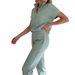 Spring Summer Sports Casual Two Piece Set T-Shirt And Pants Women's Clothing American Style_ecoleips.com