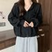 2024 New American Style Women's Hoodie Jacket Thin Loose Button Cardigan Spring Autumn Versatile Top_ecoleips.com