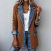 Women's Slim Fit Long Sleeve Patchwork Jacket Fashionable Elegant Autumn Outerwear_ecoleips.com