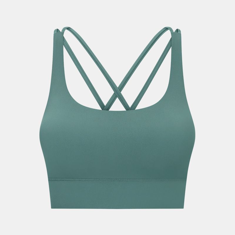 New Spring/Summer Crossback Yoga Bra, Brushed Feel, Shockproof, Supportive, And Push Up Sports Bra For Women_ecoleips.com