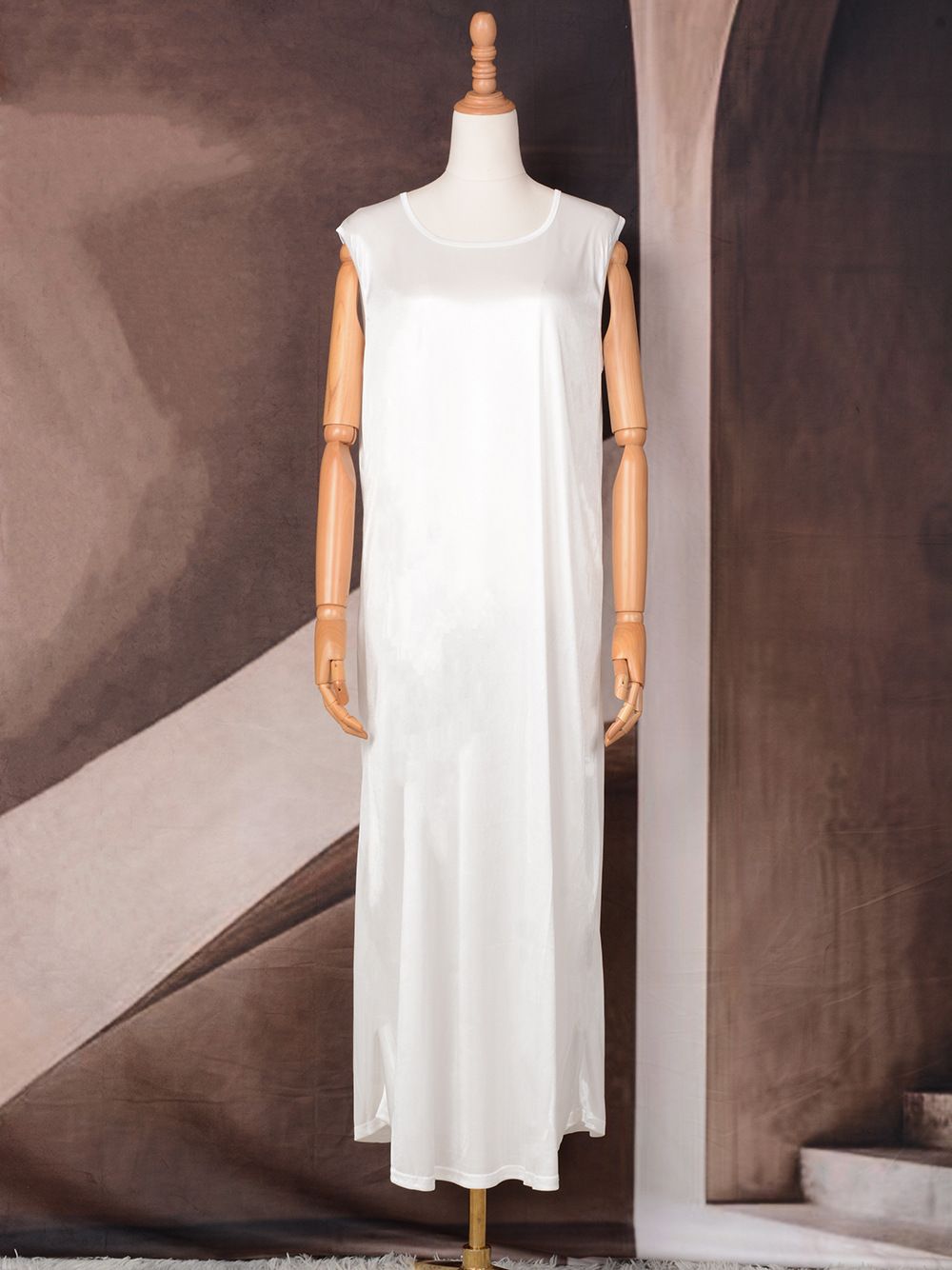 Women's Clothing Sparkling Hot Diamond New Products Waist White Inner Robe Dress_ecoleips.com