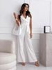 K Women's New High Waisted Commuting Zip Tie Jumpsuit Pants_ecoleips.com