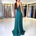 Elegant Strapless Long Evening Gown for Women French Lace Appliqué A-Line Formal Dress with Side Slit_ecoleips.com