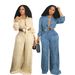 Women's Clothing Long Sleeved Casual Shirt & Wide Leg Pants Set Loose Fit Spring Autumn New Arrivals_ecoleips.com