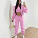 Aria Basics European And American Women's Three-Piece Long Pants Fleece-Lined Hooded Sweatshirt Sports Fashion Casual Winter_ecoleips.com