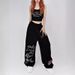New Women's Hip Hop Dance Pants - Loose Fit Streetwear Jazzy Trousers With Pockets - High Waist Stretchy Polyester Pants For Urban Fashion Black/White_ecoleips.com