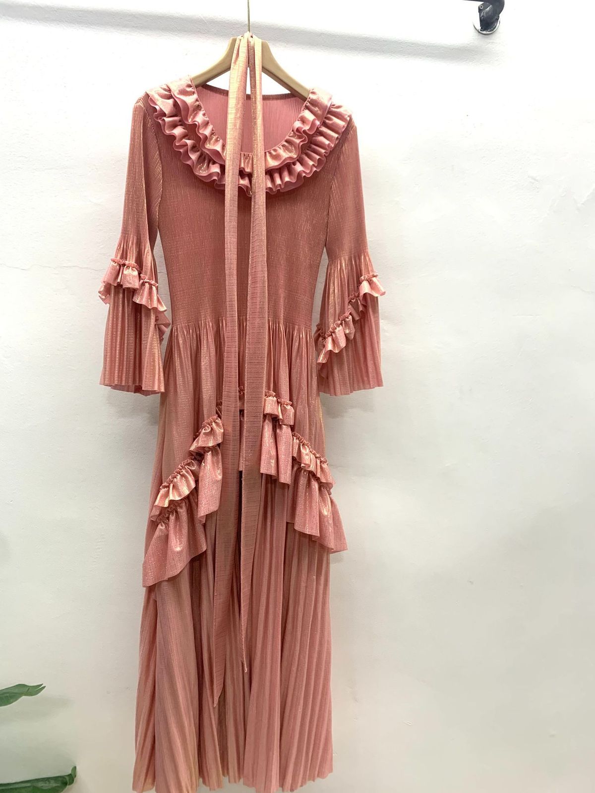 Women's Clothing Pleated Temperament Dress Spring And Summer New Style Fashionable Slim Large Size Long Skirt_ecoleips.com