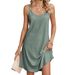 2024 European And American Cross-Border Trade Summer New Solid Color Round Neck Strap Loose Sleeveless Dress In_ecoleips.com