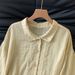 Real Shot Of The 2026 Summer New Vintage Artistic Linen Shirt With Drawstring Design, Thin Casual Style Jacket For Women_ecoleips.com