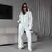 Women's Clothing Hooded Zipper Long Sleeves Full Body Hot Diamond Top Drawstring Trousers Sweater Suit Two Piece Suit Fashionable Sports Style Outfit_ecoleips.com