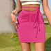 Voya Women's Sexy Spicy Girl Waist Drawstring Design With Pleated Milk Silk Wrapped Buttocks Short Skirt_ecoleips.com