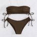 2025 New European American Style Two-Piece Strapless Solid Color Sexy Bikini Multi-Color Swimsuit With Exposed Waist And_ecoleips.com