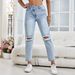17-In Stock-35832#Amazon Cross-border Women's Clothing European And American INS Fashion Versatile Straight Ripped Denim_ecoleips.com