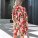 2026 Spring New Floral Print V-neck Women, European And American Retro Versatile Loose Knee-Length Short Dress For Women_ecoleips.com