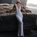 Talenza Knitted Hollow Long Dress Women's Sexy Backless Sleeveless Beach Vacation Dress Fashion V Neck Strappy Long Dress Robe_ecoleips.com