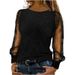 Women's Long Sleeve Loose Crew Neck Casual T-Shirt Top_ecoleips.com