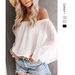 Women's Clothing Fashion Sexy New One Shoulder Loose Trumpet Sleeve Chiffon Shirt Female Tops Perspective_ecoleips.com