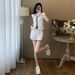 Women's Clothing Summer New Style Hooded Slim Short Sleeve High Waist Shorts Two Piece Suit_ecoleips.com