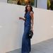 K New Women's Sleeveless Vest Fashion Wide Leg Pants Cowboy Set_ecoleips.com