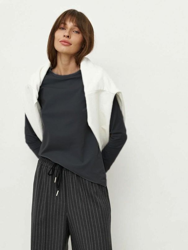 Cotton 2025 Spring New Women's Fashion Leisure Versatile Commuter Hoodie Round Neck Long Sleeve T-shirt_ecoleips.com