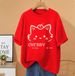 Women's Casual Oversized T-Shirt Short Sleeve Fashion Cartoon Print Longline Tee Loose Fit Daily Top for Spring Summer_ecoleips.com