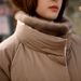 New Women's 90-down Solid Color White Goose Down Medium And Long New Women's Clothing Thickened Down Jacket_ecoleips.com
