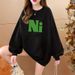 Women's Fleece Lined Sweatshirt 2023 round Neck Loose Fit Casual Stylish Versatile Thickened Top Trendy for Autumn Winter_ecoleips.com