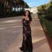 Women’s Clothing Sexy Burning Flower Sling Oblique Shoulder Flower Long Dress Dress_ecoleips.com