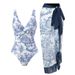 New One-piece Fashion Sexy Swimsuit For Women Slim Retro Print Explosive Swimsuit Set_ecoleips.com
