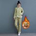 girl Northeast For Women Winter Fleece Lined Thickened Ethnic Style Coat And Pants Set Fashionable Tang Suit Floral Cotton_ecoleips.com