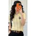 Korean-Style Bow-Tie Knit Top – Slim-Fit Short-Sleeve Blouse For Women (White/Grey/Yellow/Purple, One Size)_ecoleips.com