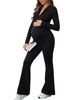 Women's Clothing Pregnant Women Slim Fashion Temperament Belly Lifting Hip Zipper V Neck Jumpsuit_ecoleips.com