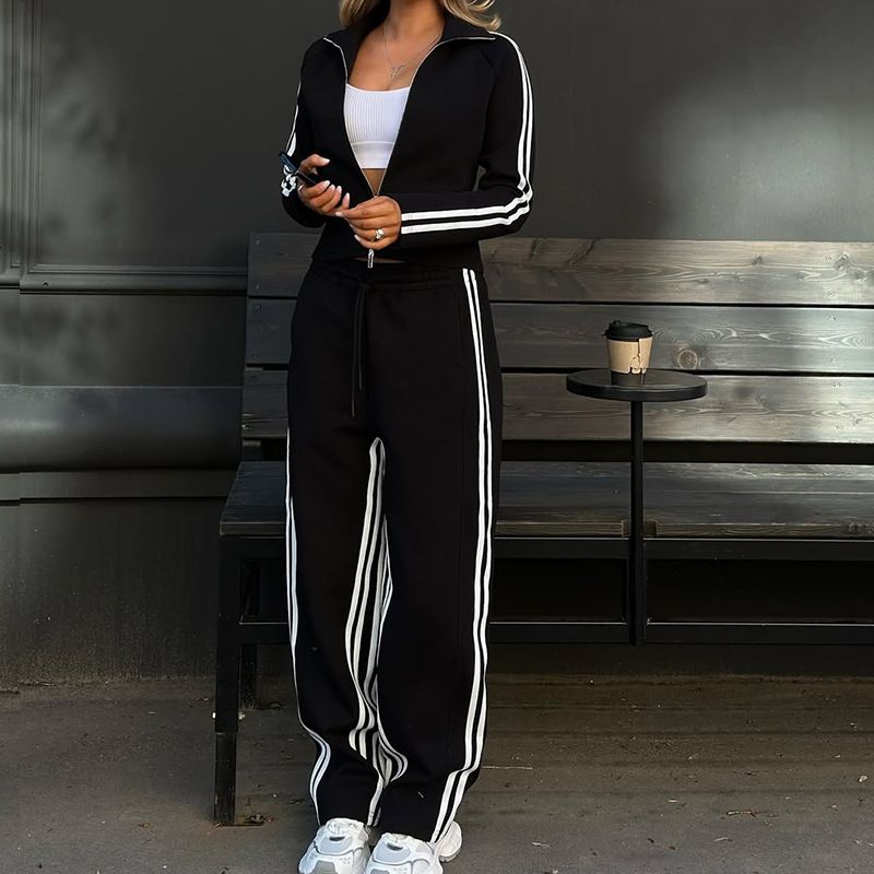 Women's Casual Long-Sleeve Tracksuit Set – Trendy Two-Piece Outfit With Comfort Fit, Breathable Fabric For Workout & Daily Wear_ecoleips.com
