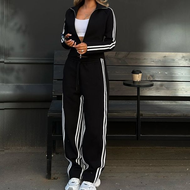 Women's Casual Long-Sleeve Tracksuit Set – Trendy Two-Piece Outfit With Comfort Fit, Breathable Fabric For Workout & Daily Wear_ecoleips.com