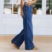 Women's Clothing Plus Size Denim Stretch Casual Pants Wide Leg Straight Leg Jeans American Style For Chubby Girls Cotton Summer_ecoleips.com